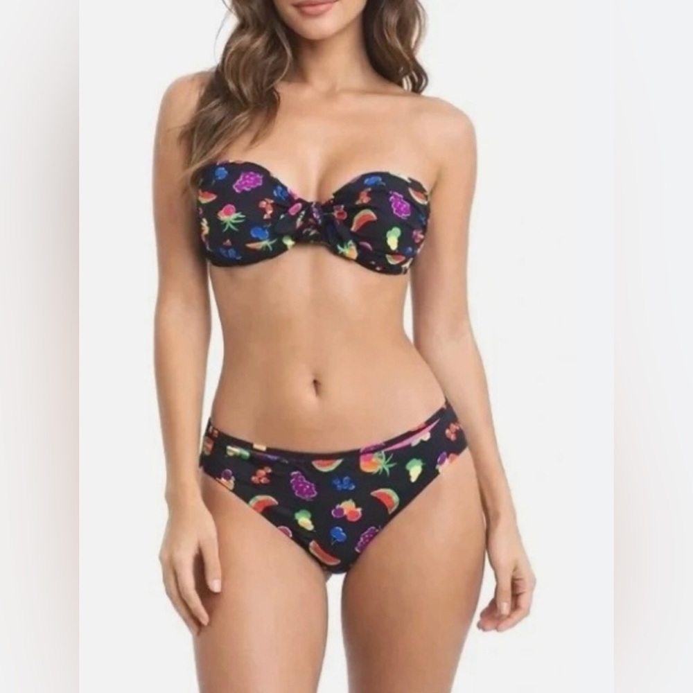 New Kate Spade New York Summer Fruit bikini set top L/ bottom M